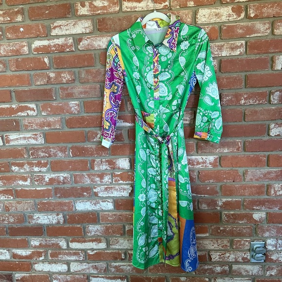 Vintage-style groovy paisley 70s dress - Picture 2 of 5